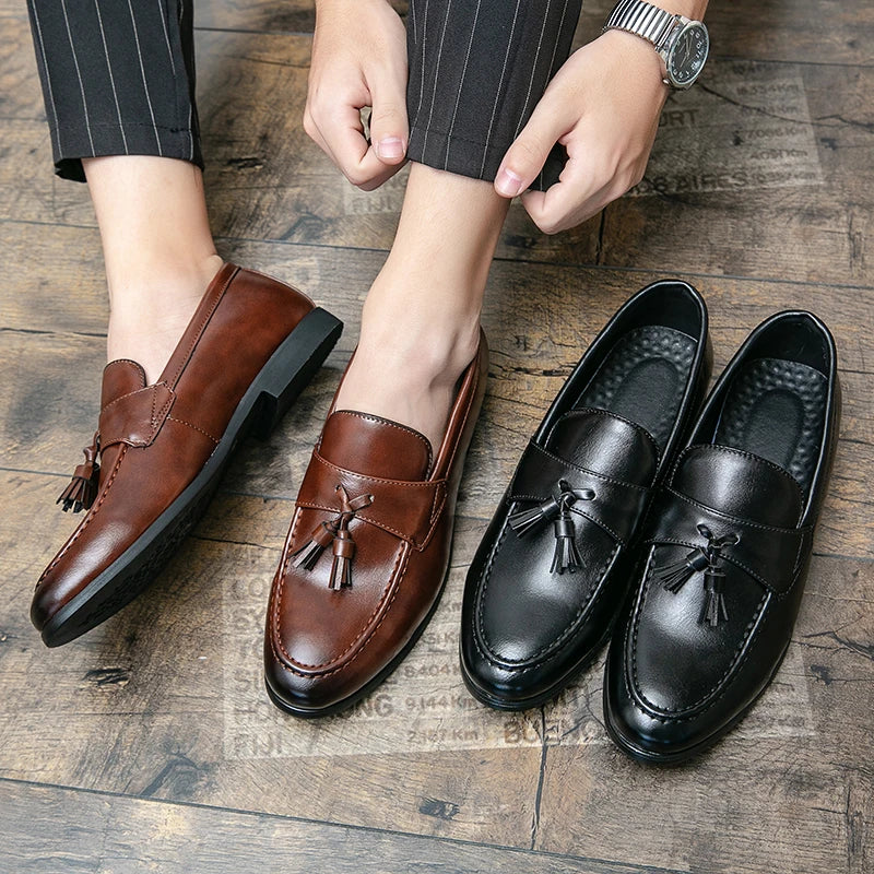 Trend Formal Shoes Men Classic Leather Loafers For Men High Quality Casual Business Leather Shoes Tassel Men's Dress Shoes