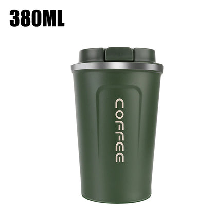 Thermo Cafe Car Thermos Mug for Tea Water Coffee Leak_Proof Travel Thermo Cup Coffee Mug 380/510ML Double Stainless Steel
