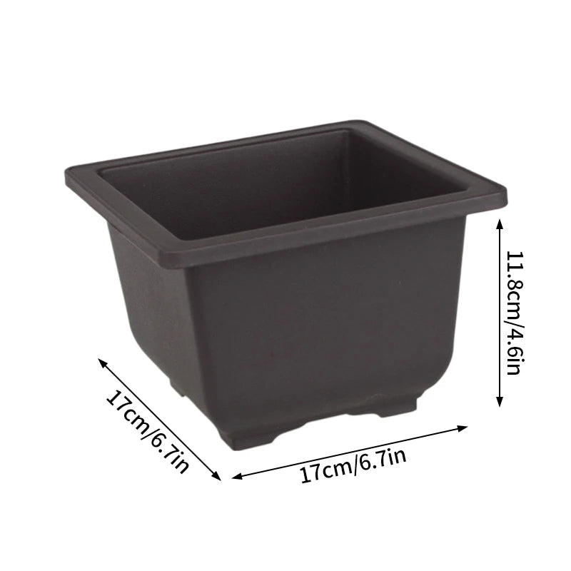 Rectangular Square Flowerpots Imitation Purple Clay Succulent Plants Pots Oval Pots Outdoor Garden Landscape Bonsai Pot Trays