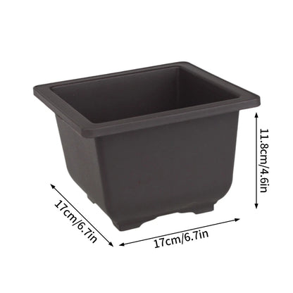 Rectangular Square Flowerpots Imitation Purple Clay Succulent Plants Pots Oval Pots Outdoor Garden Landscape Bonsai Pot Trays