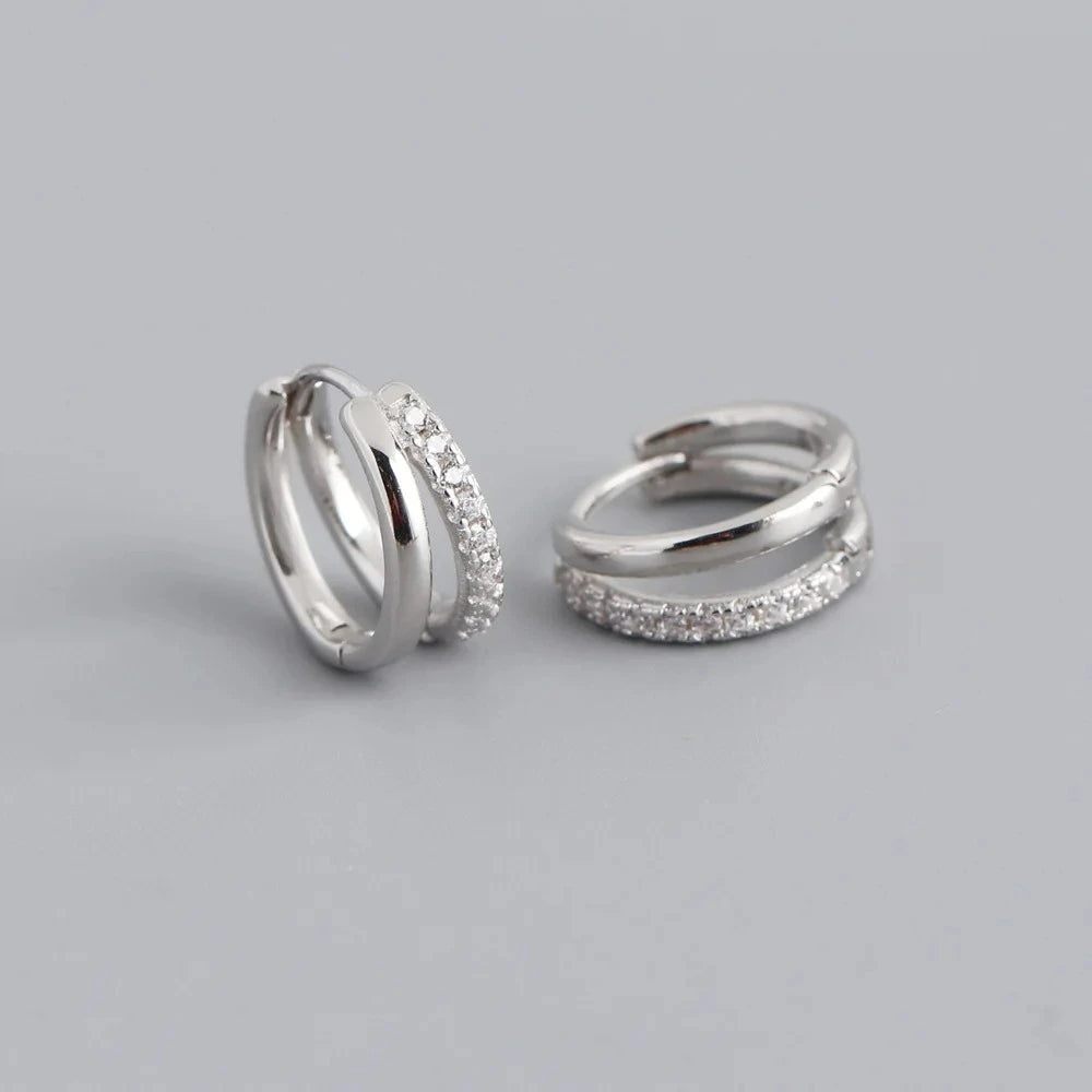 Fashion Stainless Steel Zircon Star Hoops Earrings For Women Vintage Crystal Zirconia Circle Earrings Punk Unisex Rock Jewelry