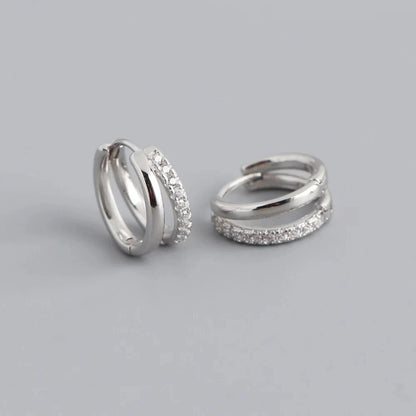 Fashion Stainless Steel Zircon Star Hoops Earrings For Women Vintage Crystal Zirconia Circle Earrings Punk Unisex Rock Jewelry