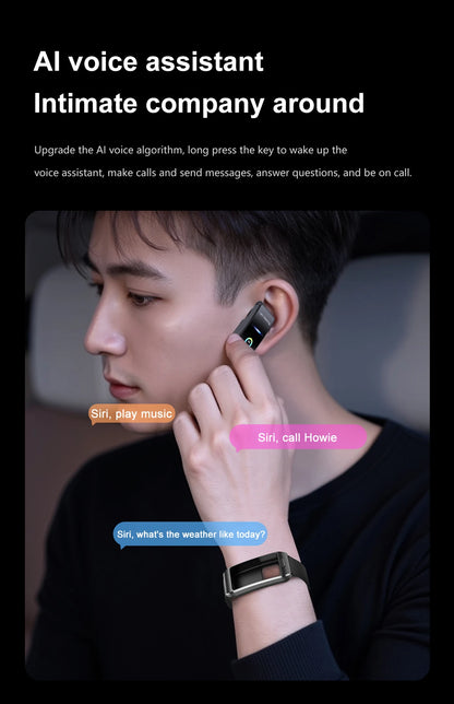 LIGE Smart Watch 2 In 1 TWS Headset 1.57" Men Women GPS Sports Fitness ECG Heart Rate Watches Bluetooth Call Music Smartwatch