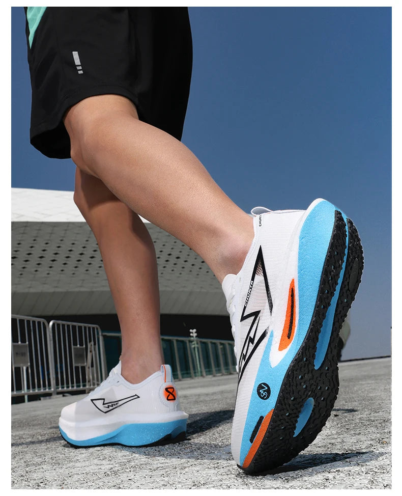 Men's Carbon Plate Breathable Mesh Running Shoes, Women's Marathon Shock-Absorbing and Anti Slip Chunta Sports Shoes