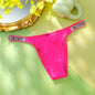 Victoria's Secret Women's Classic Striped Versatile Lace Sexy Panties Shaping Breathable Soft V-Chain Underwear Thong