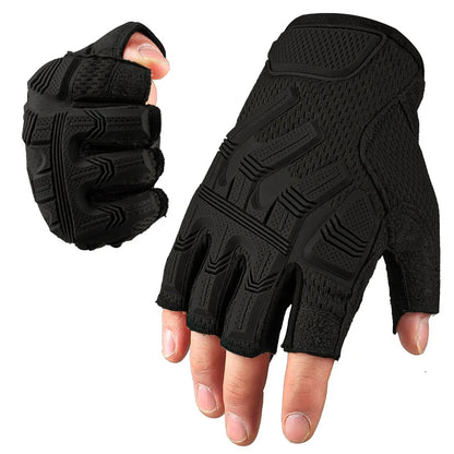 Tactical Fingerless Gloves Sports Airsoft Combat Paintball Shooting Hunting Driving Work Non-slip Anti-sweat Half Finger Men