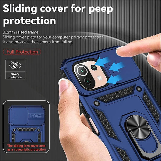 For Xiaomi Mi 11 Lite Case Magnetic Holder Ring Armor Shockproof Funda For Mi11 Lite 5G NE Mi 11 Light 11Lite Lesn Protect Cover