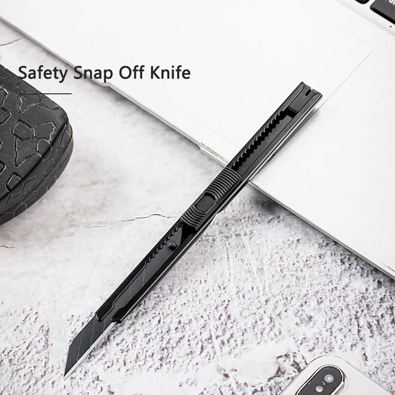 1 Pcs 9mm Black Self-locking Utility Knives Safety Snap Off Knife Paper Cutter Knife Multifunctional Office Supplies Art Knifes