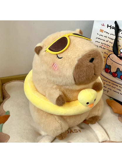 New 21cm Capybara Plush Toy Simulation Capibara Anime Fluffty Toy Cute Animals Beach Style Stuffed Doll Christmas Gifts for Kids
