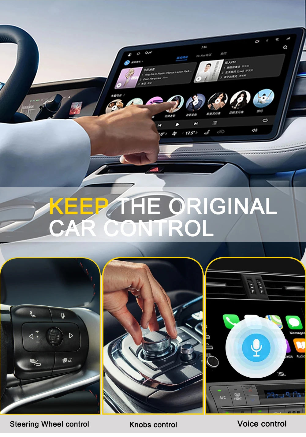 XUDA 2in1 Wireless CarPlay AI Mini Box Android Auto Box Plug&Play Automatic Connection Compatible with 99% of Cars For Car Radio