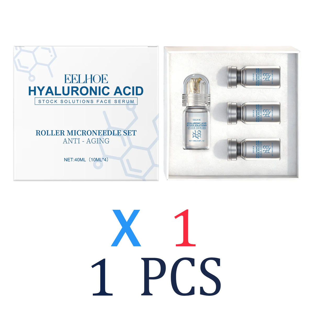 Niacinamide Microneedle Roller Serum Facial Serum Kit 0.25mm Hydrating Moisturizing Portable Beauty Tool Skin Care Gift Set 30ml