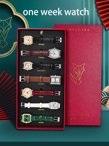 Seven sets of women's watches Fashion leather strap watches for women square ,round watch for women quartz watch for women watch