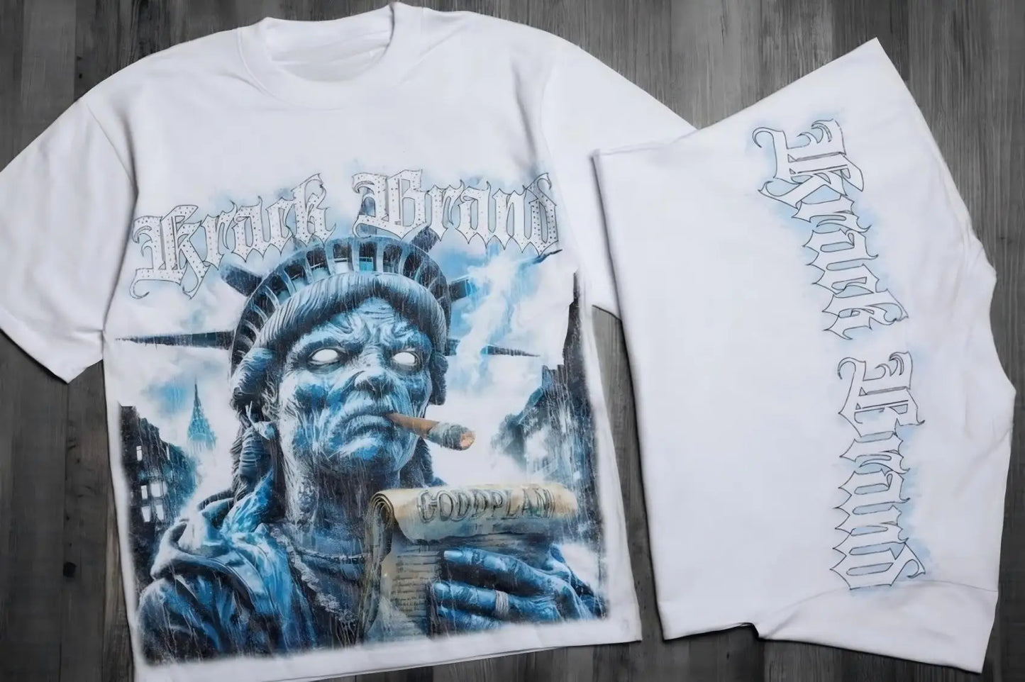 European and American men's summer new Statue of Liberty print comfortable and breathable round neck T-shirt outdoor street top