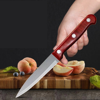 Fruit Knife Sharp Stainless Steel Kitchen Knife Paring Knife Imitation Wood Plastic Handle Knife Perfect For Home Cooking Knives