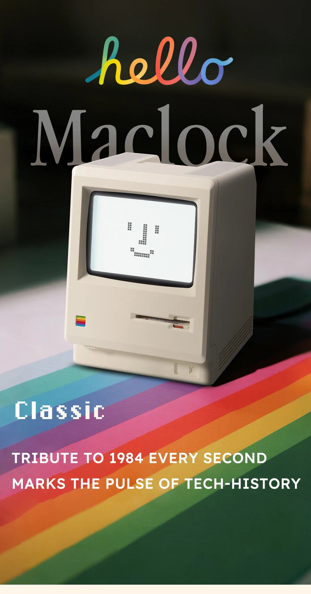 Budzik w stylu Retro Macintosh Klasyczna ozdoba na biurko z cyfrowym zegarem