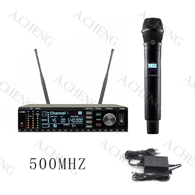 A.CHENG AD4G ksm11 Wireless Microphone System, High Quality Equipment, UHF, Professional, For Stage Performances, Long Distance