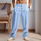 Nautica  Men's Casual Breathable Cotton-Linen Pants Trendy Street Sport Loose Straight Beach Outdoor Trousers