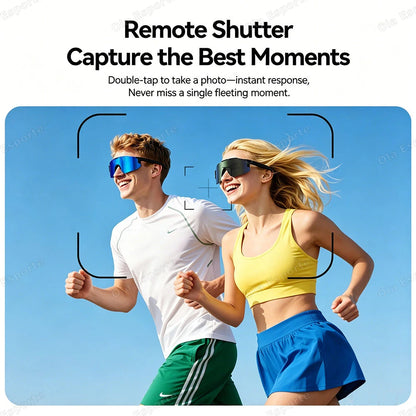 Smart Cycling Glasses Men Bluetooth UV400 Polarized Sunglasses Man AI Voice Intelligent Headphones Call Music Play Camera Remote