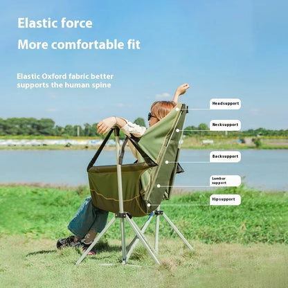 Outdoor rocking chair foldable chair fishing chair portable camping hanger, casual nap chair folding chair moon chair recliner