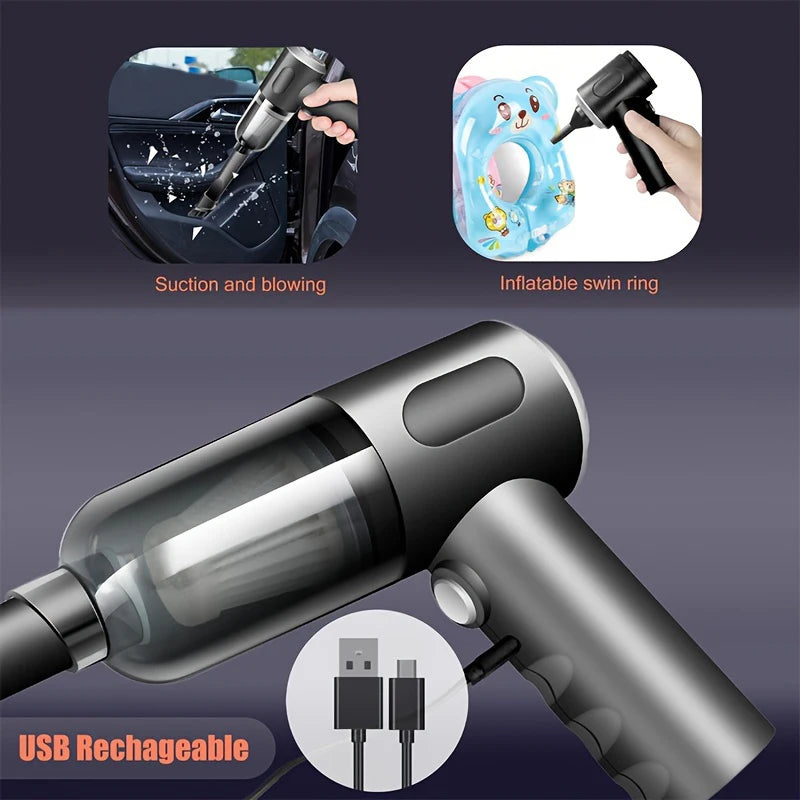 Lenovo 69000Pa 2 In 1 Cordless Handheld Vacuum Cleaner Rechargeable Portable Car Dust Blower Long Battery Cleaner For Home Pet