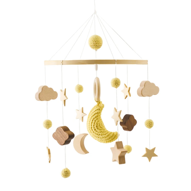 Baby Mobile Crib Bed Bell Musical Rattles Toys Soft Felt Cartoon Animal for Infants Nursery Mobiles Forest Animals Crib Toys