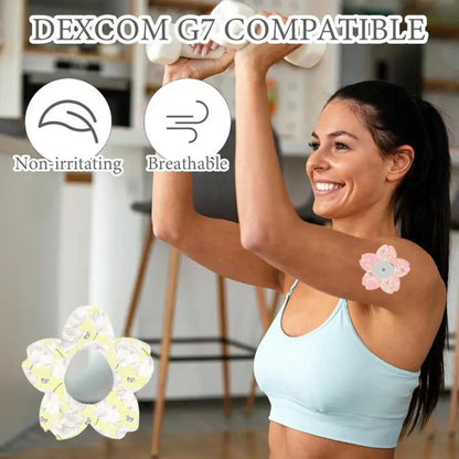 Blood Glucose Meter Sensor Fixing Patch Sweatproof Adhesive Strips 5pcs Set For Diabetic Monitoring Fitness Running Outdoor Use