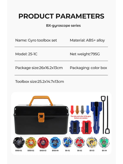 Bey X Spinning Toy Kit Gyro Metal Battle Tops with Launchers Organize Box Set Gift
