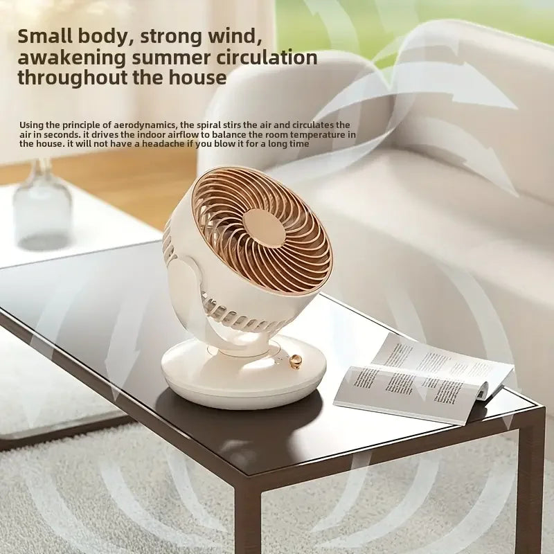 Small Desktop Fan 6 Inch Table Fan 3 Speed 140° Manual Tilt and 120° Auto Oscillation For Home Office Bedroom