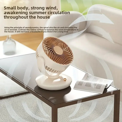 Small Desktop Fan 6 Inch Table Fan 3 Speed 140° Manual Tilt and 120° Auto Oscillation For Home Office Bedroom