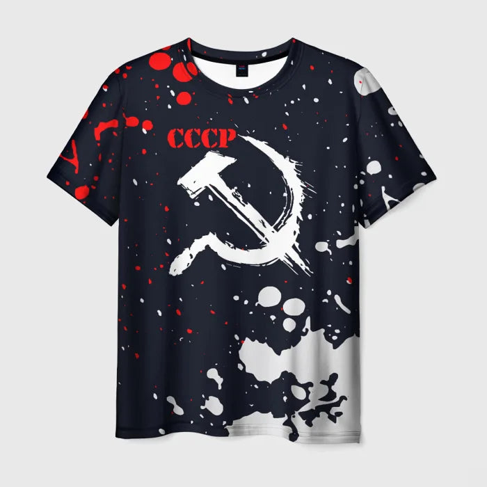 Retro Soviet CCCP 3D Print Sport Moisture-wicking Breathable Men T-shirt Harajuku Street Casual Trend Daily Comfort Short-sleeve