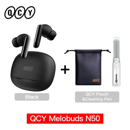 QCY Melobuds N50 ANC Bluetooth 5.4 Słuchawki Bezprzewodowe z Aktywną Redukcją Szumów 6 Mikrofonów Czyste Połączenia Wielopunktowe
