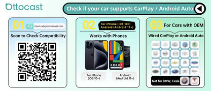 Ottocast Play2Video Pro 2026 Wireless Android Auto & CarPlay AI Box In-Car Video Streaming YouTube Netflix IPTV USB Plug & Play