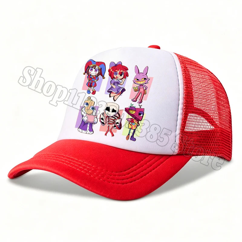 The Amazing Digital Circus Baseball Cap Kids Adult Outdoor Sports Sun Hat Summer Breathable Mesh Sunbonnet Kawaii Headgear Gift