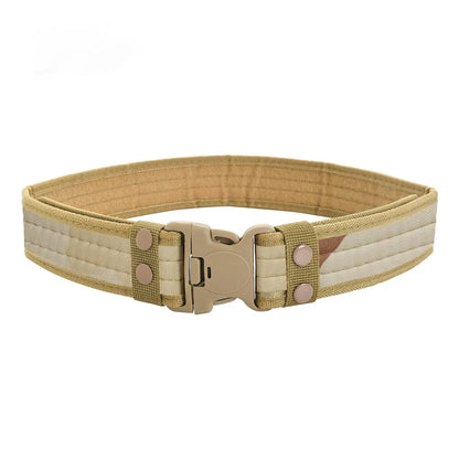 New Style Men's Quick-Release Tactical Belt - Outdoor Camouflage Nylon Wide Waist Belt for Mountaineering, Hiking, Work, Fishing