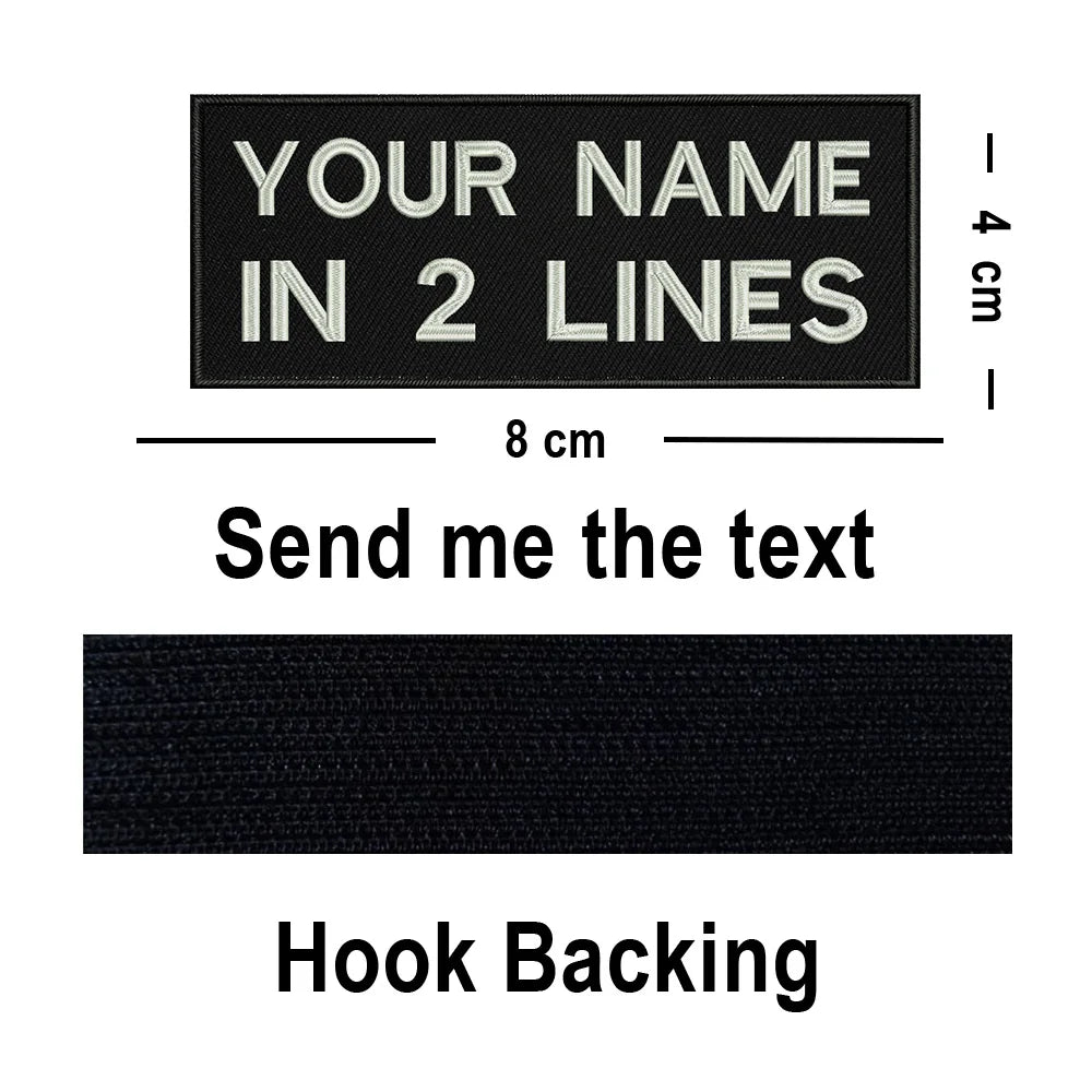 Custom Big Size Patches Personalized Name Embroidered Patch Stripes Badge Emblems Iron On Or Hook Loop Applique For Clothes