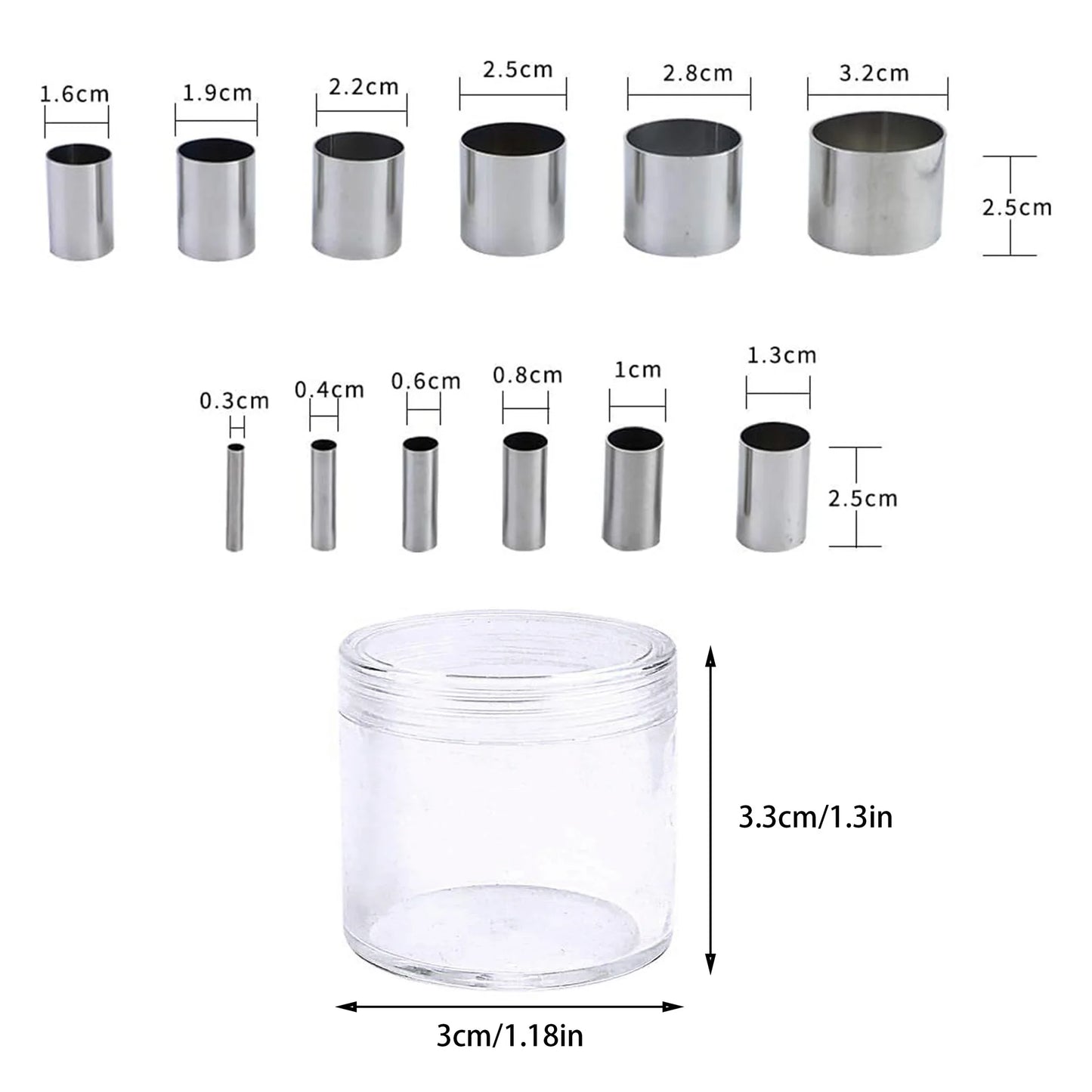 12PCS Hole Hollow Punch Cutter Set, Ceramics Dotting Baking Indentation Mold Tools for Polymer Clay Pottery Handmade Craft