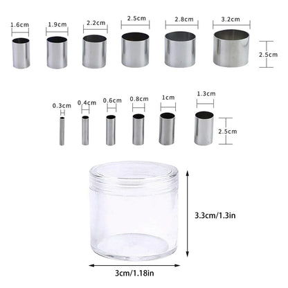 12PCS Hole Hollow Punch Cutter Set, Ceramics Dotting Baking Indentation Mold Tools for Polymer Clay Pottery Handmade Craft