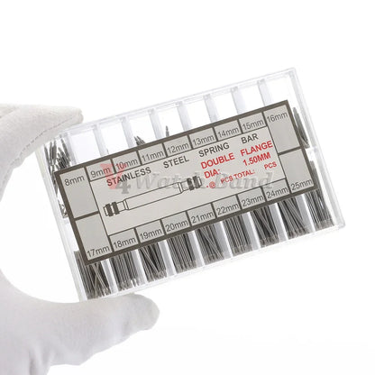 360pcs/set Metal Link Pin Watch Repair Tools Dia 1.5mm/1.8mm Strainless Steel Spring Bars Length 8mm- 25mm Watchband Strap Pin