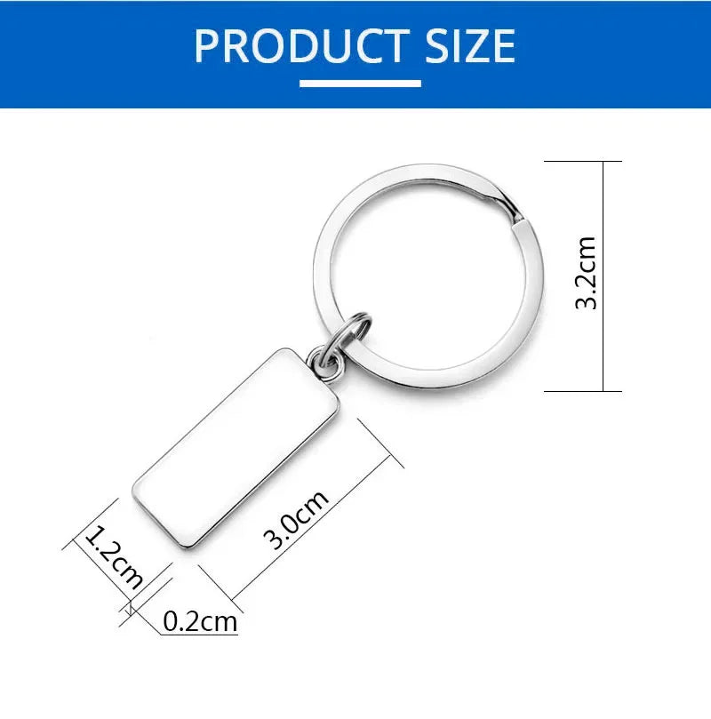Customized Engraved Name Plate Number Keychain For Car Logo Personalized Anti-lost Keyring Key Chain Ring Best Gift P009C