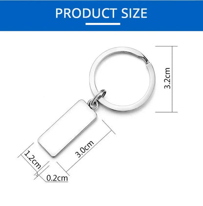 Customized Engraved Name Plate Number Keychain For Car Logo Personalized Anti-lost Keyring Key Chain Ring Best Gift P009C