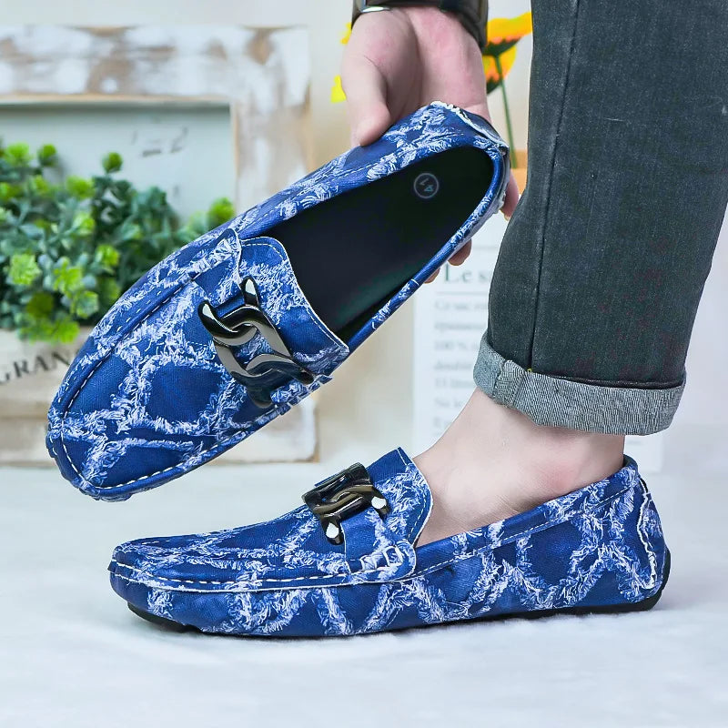 Non-Slip Outdoor Loafers Moccasins All-match Mens Casual Shoes Comfortable Leather Man Slip on Flats Soft Bottom Business Shoes