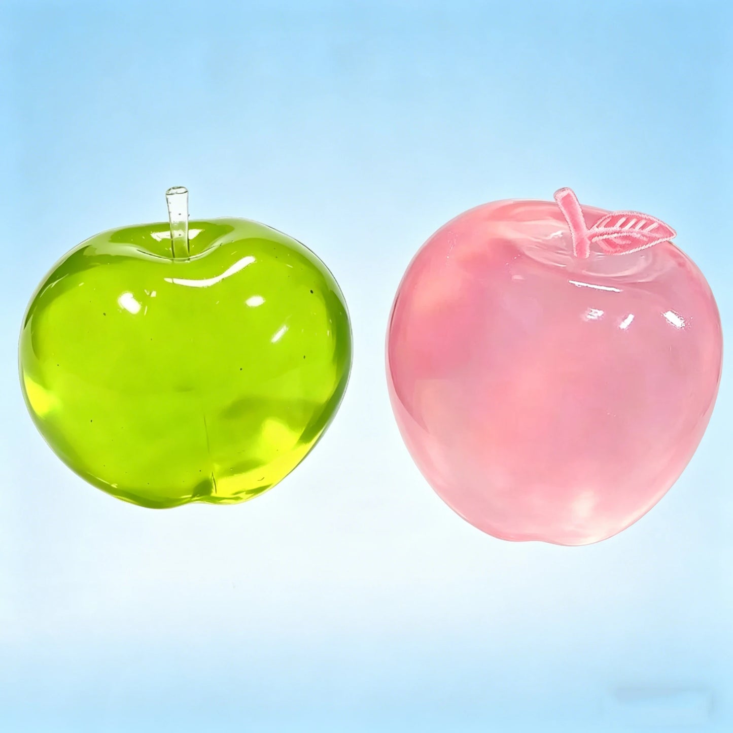 Transparent Apple Maltose Squishy Fidget Toy Stress Anxiety Relief Soft Squeeze Toy Portable Desk Accessory Office Decor Gift