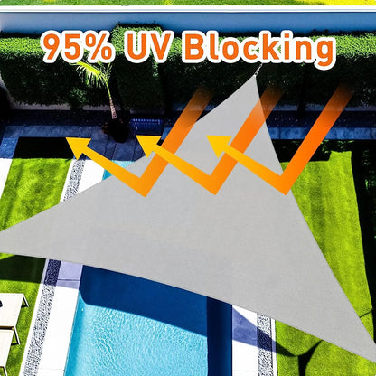 Triangle Sun Shade Sail Canopy UV Block Sun Shelter with Fixing Kits for Outdoor Patio Pool Beach Backyard Garden Sunscreen Tent