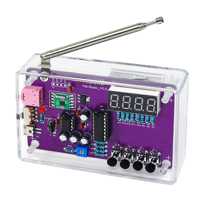 DIY FM Radio Electronic Kit Adjustable Frequency 87-108MHz Practice Soldering RDA5807S Digital Display DIY Soldering HU-017B
