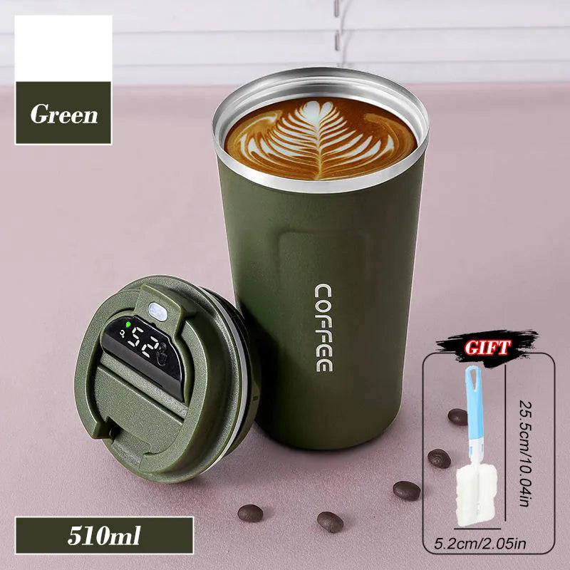 510ML Intelligent LED Temperature Display Stainless Steel Coffee Cup Temperature Measure Insulation Outdoor Car Portable Cup