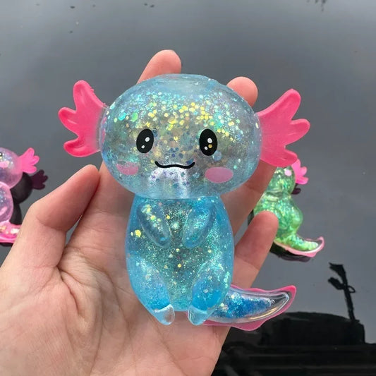 Colorful Salamander Maltose Fidgets Toys Squishy Malt Sugar Stretchy Axolotl Fun Squeeze Birthday Supplies Anti-Anxiety Gift