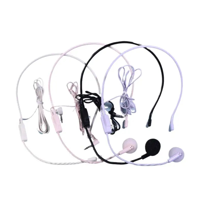 1Pc Wired 3.5mm Plug Guide Lecture Speech Headset Mic Portable Head-mounted Headset Microphone For Teaching Meeting