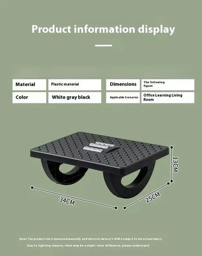 Home/Office Footrest Under Desk Foot Stool Anti-Crossed Legs Semi-Circular Rocking Anti-Slip Massage Roller Footrest