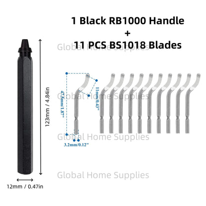 Deburring Tool Set RB1000 with Swivel Blades 1 or 11 PCS BS1010 BS1018 BK3010 BS3010 Metal Handle Deburr Tool Edge Burr Remove