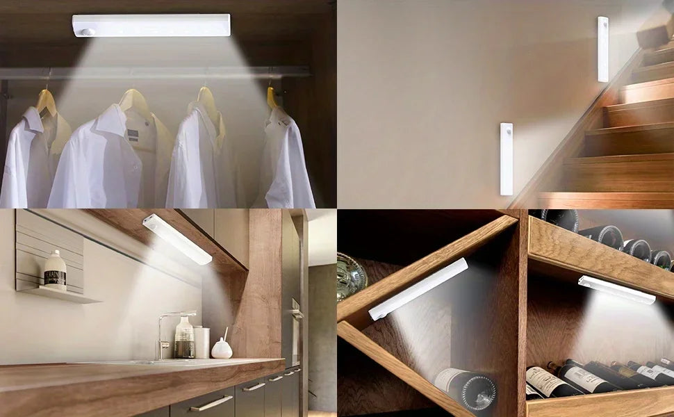 Under Cabinet Lights 6 Pack Motion Sensor Light Indoor LED USB-C Rechargeable Battery Operated Stick-On Light for Kitchen Night
